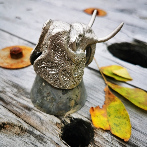 Vintage Pewter Elephant Wine Bottle Topper Shot Glass - Picture 6 of 14